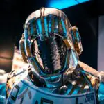 AI robot analyzing data