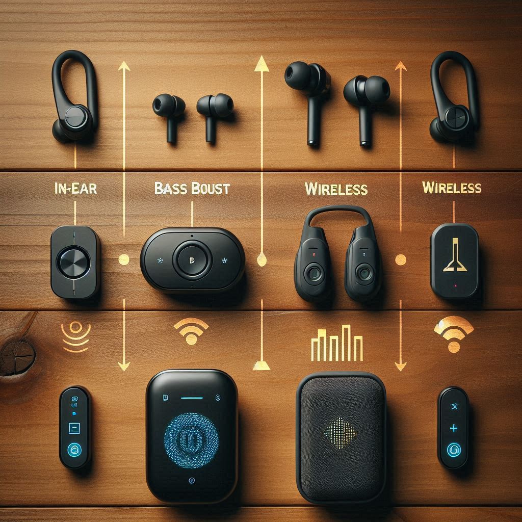 Different types of high bass Bluetooth earphones