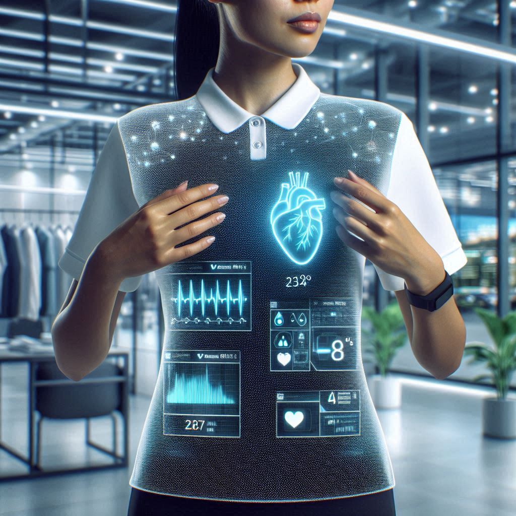smart electronic textile shirt with real-time health monitoring in a modern hospital setting