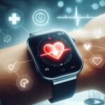 Smartwatch showing heart rate and ECG for heart health monitoring