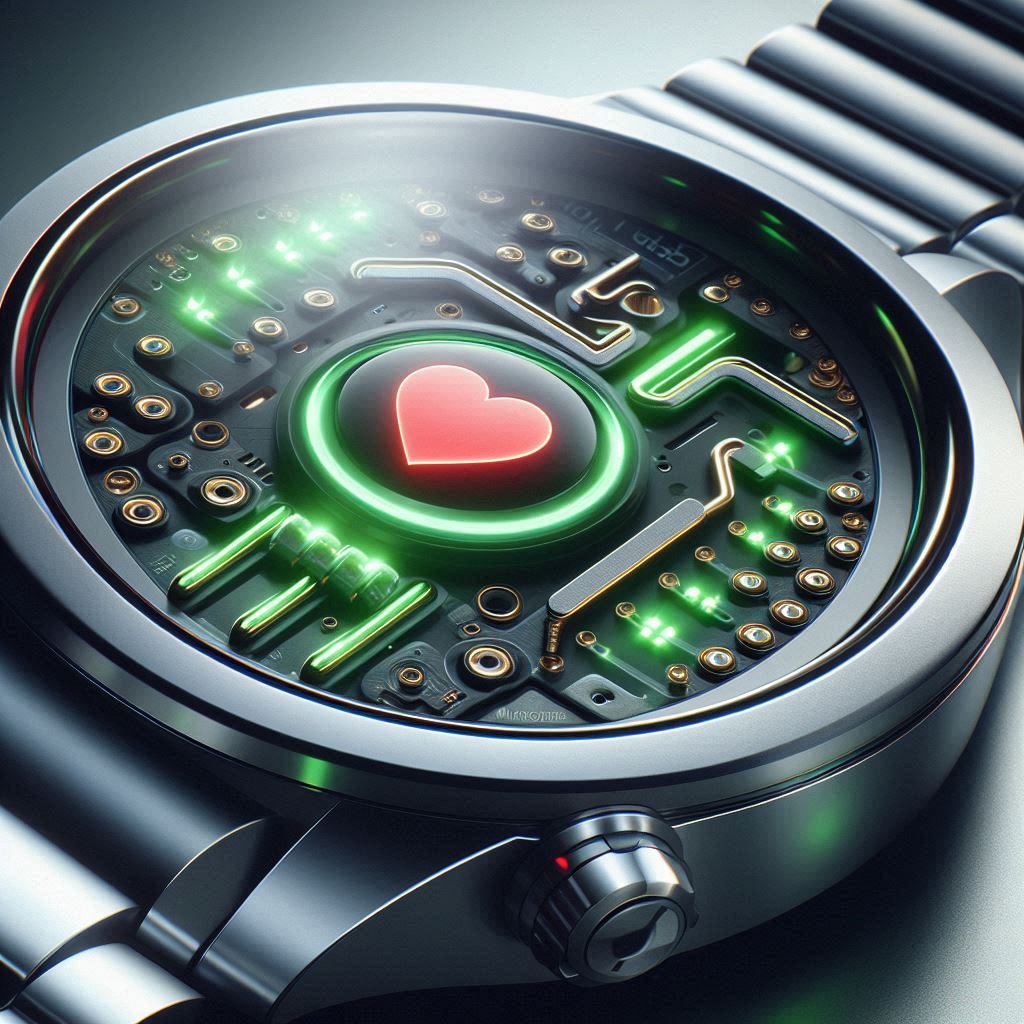 Smartwatch heart rate sensors on the underside of a wearable device