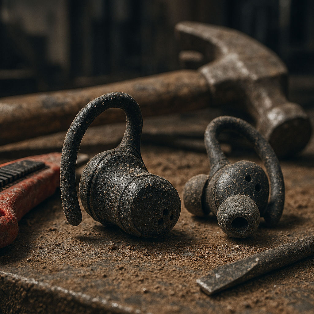 durable wireless earbuds for construction workers with dust and rugged use