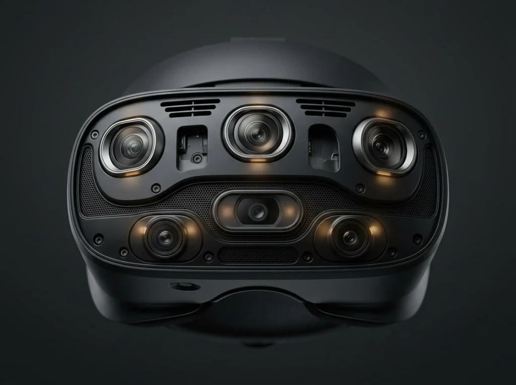 Inside-out tracking cameras on a virtual reality headset