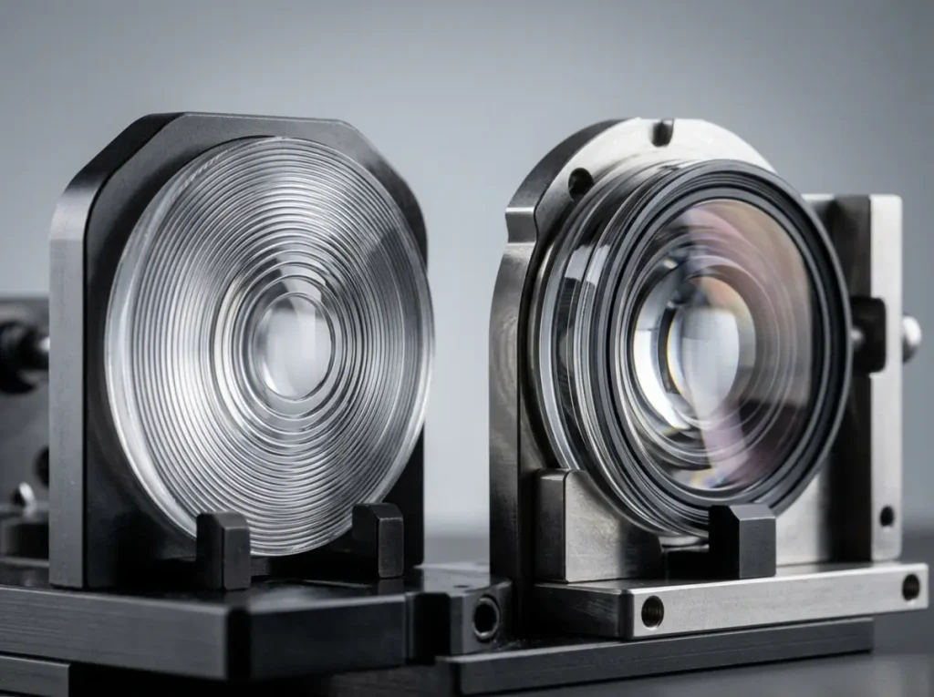 Pancake and Fresnel lenses used in VR headsets